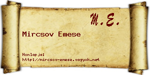 Mircsov Emese névjegykártya