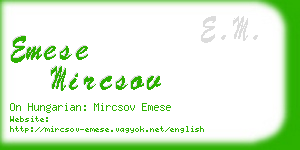 emese mircsov business card